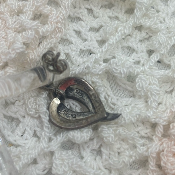 Vintage 925 silver marked TH 60 earrings - Picture 6 of 7